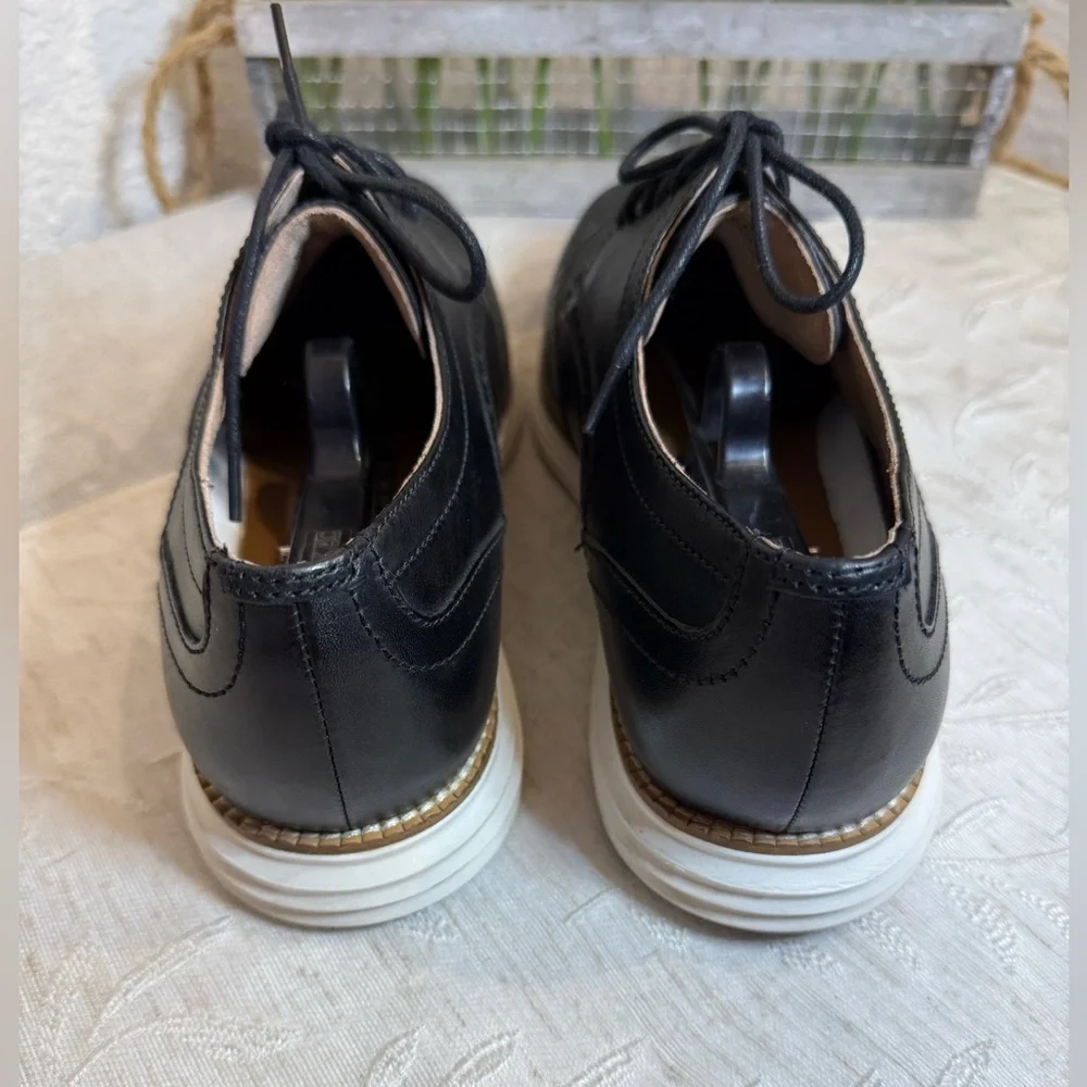 Cole Haan ØriginalGrand Wingtip Oxford in Black Leather with White Model #C26469
